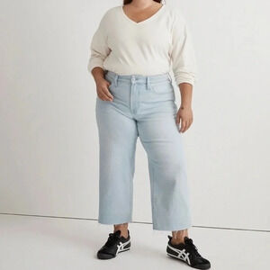 New Madewell The Plus Perfect Vintage Wide Leg Crop Jean